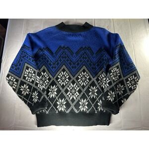 Vintage Objectives Nordic Fair Isle Snowflake Sweater Womens Small Korea Made